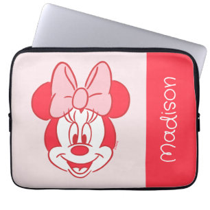 Sweet Minnie Mouse Bow Face Line Art Laptop Sleeve