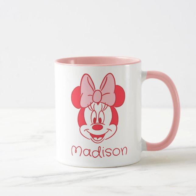 Sweet Minnie Mouse Bow Face Line Art Mug (Right)