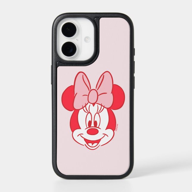 Sweet Minnie Mouse Bow Face Line Art Otterbox iPhone Case (Back)