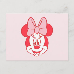Sweet Minnie Mouse Bow Face Line Art Postcard
