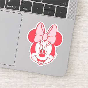Sweet Minnie Mouse Bow Face Line Art Sticker