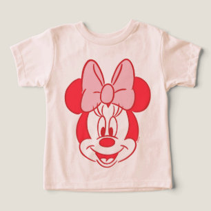 Sweet Minnie Mouse Bow Face Line Art Toddler T-shirt