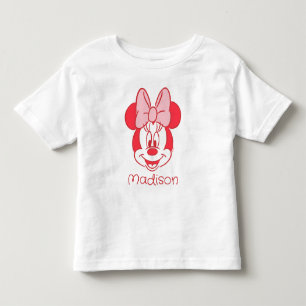 Sweet Minnie Mouse Bow Face Line Art Toddler T-shirt