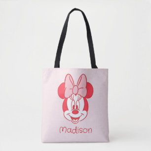 Sweet Minnie Mouse Bow Face Line Art Tote Bag