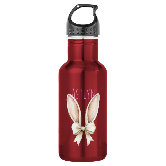 Sweet Mint Easter Bunny Ears Stainless Steel Water Bottle (Front)