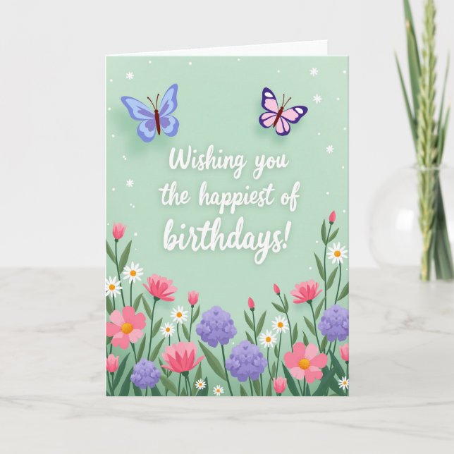 Sweet Mint Green Birthday Card (Front)