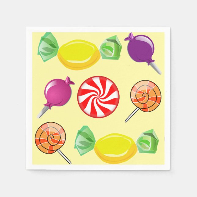 Sweet Mix Candy Yellow Napkins (Front)