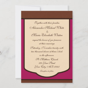 Sweet Mocha & Fuchsia Wedding Invitations