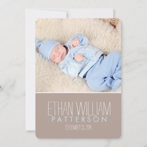Sweet &amp; Modern Baby Boy Birth Announcement