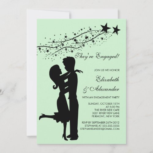 Sweet Modern Couple in Love Engagement Invitations 5" X 7" Invitation Card