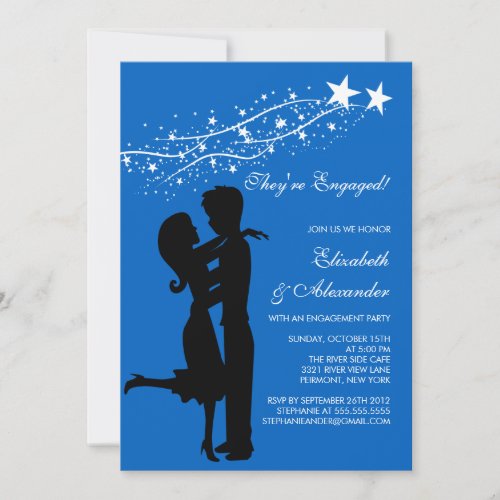 Sweet Modern Couple in Love Engagement Invitations