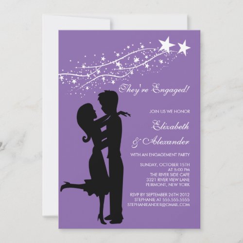 Sweet Modern Couple in Love Engagement Invitations