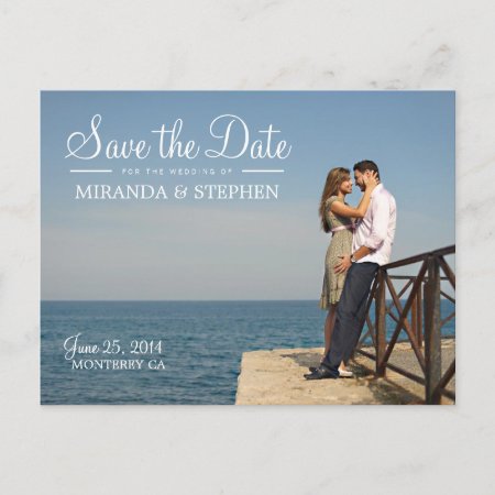 Sweet Modern Wedding Save The Date Photo Postcard