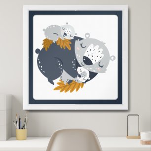 Sweet Mom and Baby Animals Framed Art