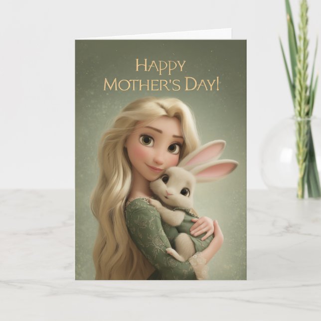 Sweet Mom and Baby Bunny Mother’s Day Card (Front)