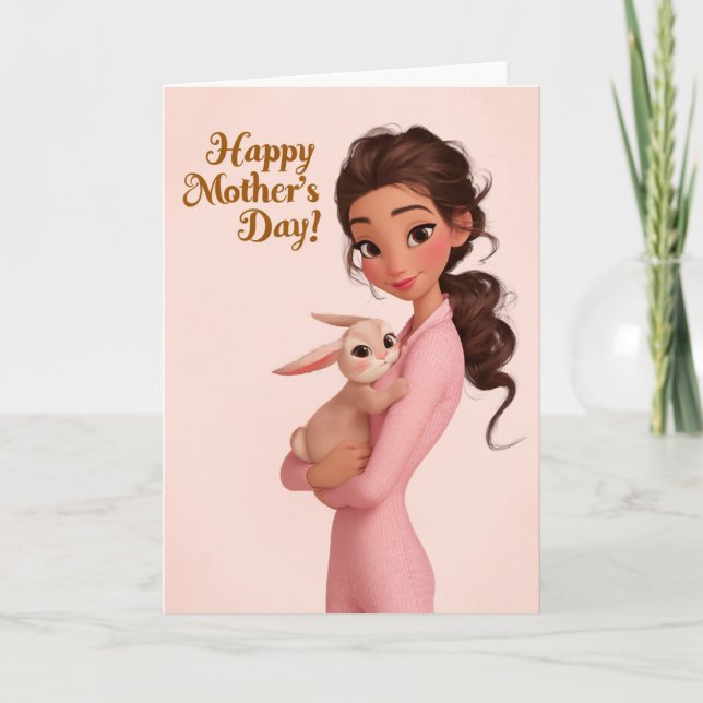 Sweet Mom and Bunny Mother’s Day Card (Front)
