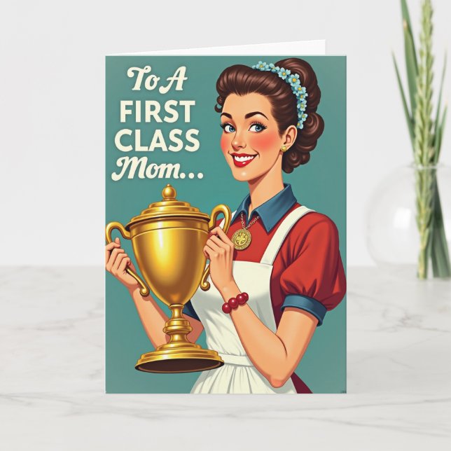 Sweet Mom Azure Blossom Card (Front)