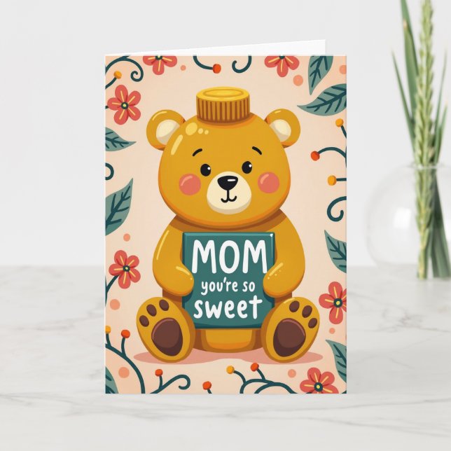 Sweet Mom Bear Love Card (Front)