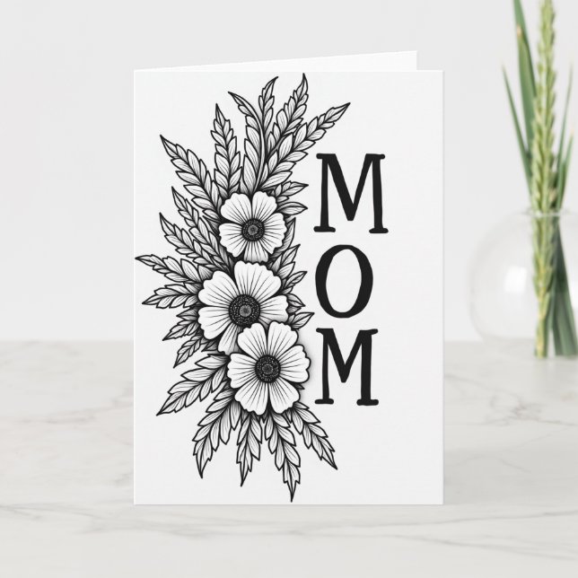 Sweet Mom Botanical Art Card (Front)