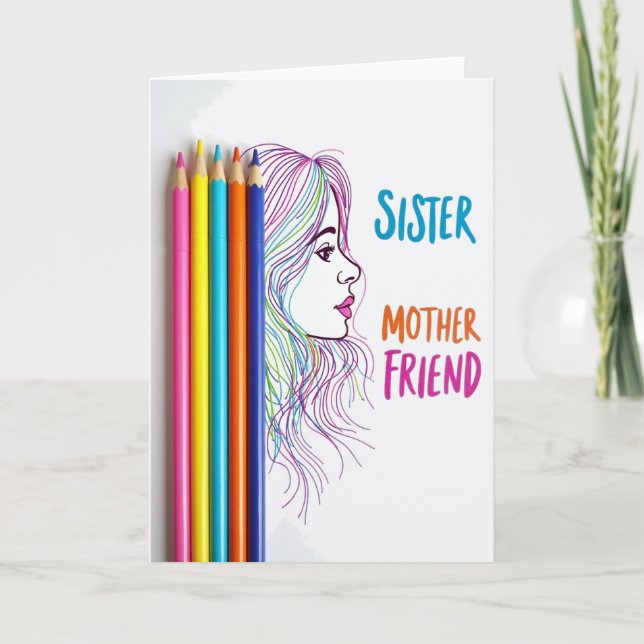 Sweet Mom Colorful Art Card (Front)