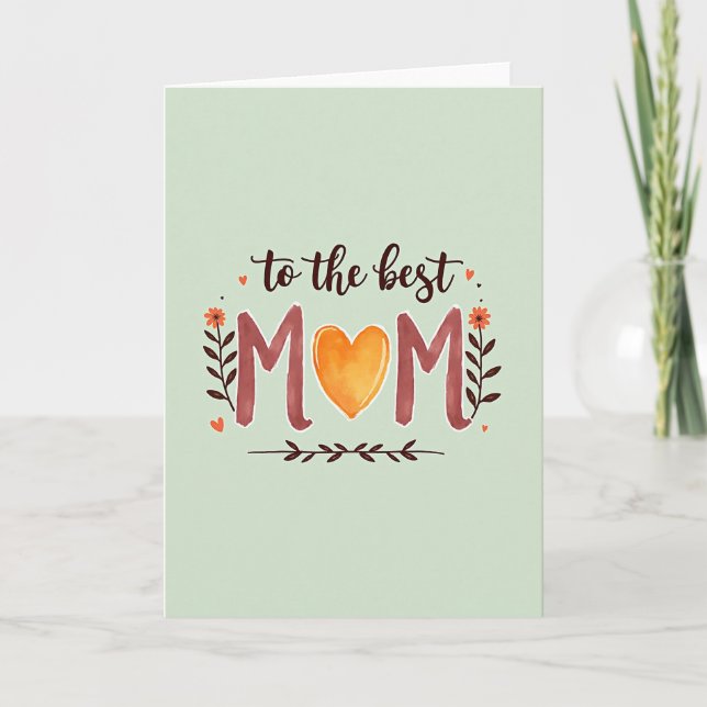 Sweet Mom Floral Branch Card (Front)
