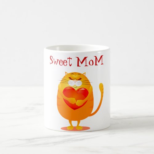 Sweet Mom funny cat in love Coffee Mug