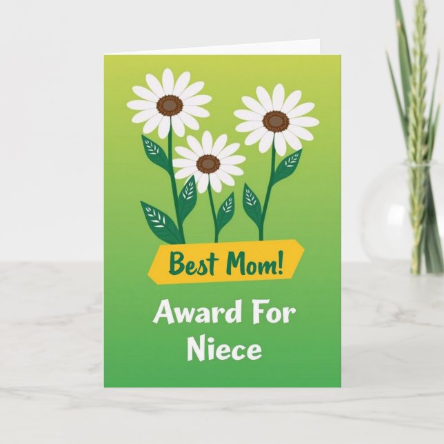 Sweet Mom Graphic Flowers Card (Front)