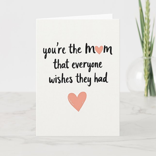 Sweet Mom Hearts Illustration Card (Front)