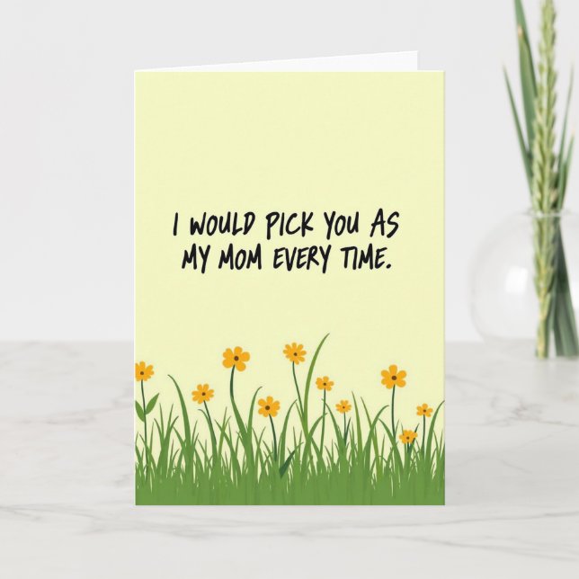 Sweet Mom Meadow Illustration Card (Front)