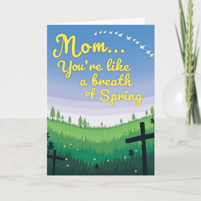 Sweet Mom Spring Illustration Card (Front)