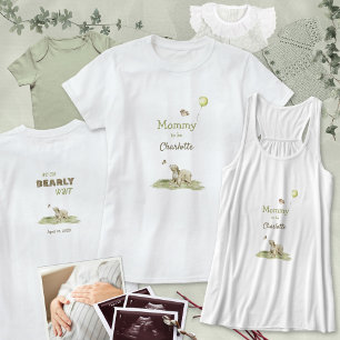 Sweet Mom to Be Bearly Wait Sage Green Baby Shower T-Shirt