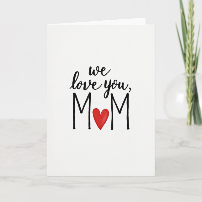 Sweet Mom Vermilion Heart Card (Front)