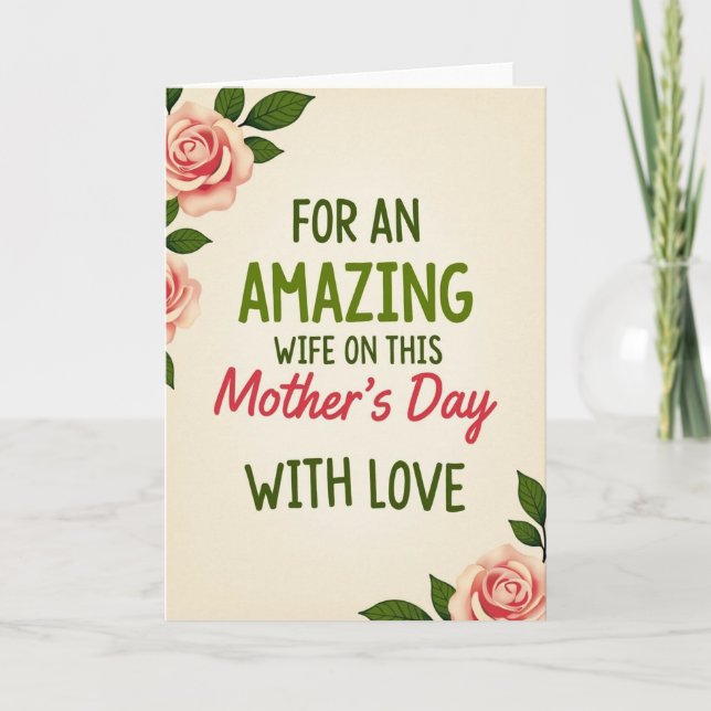 Sweet Mom With Roses Day Card (Front)