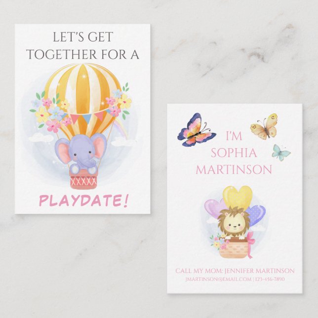 Sweet Mommy Calling Card For Child Playdate (Front/Back)
