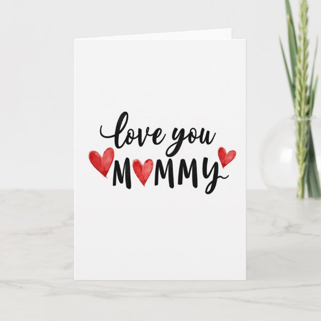 Sweet Mommy Love Watercolor Card (Front)