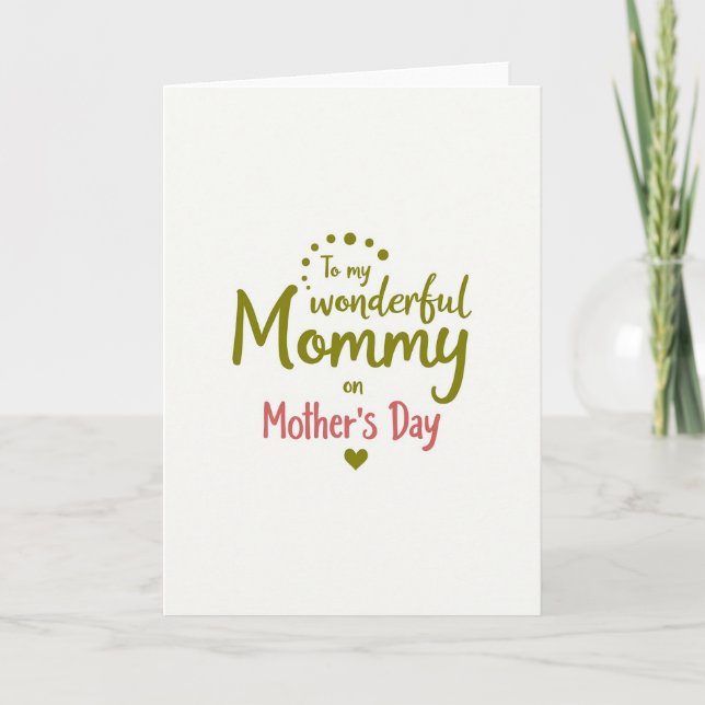 Sweet Mommy Mothers Day Card (Front)