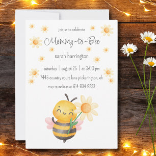 Sweet Mommy-to-Bee Daisy Baby Shower Invitation
