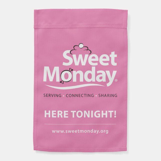 Sweet Monday Garden Flag Pink (Back)
