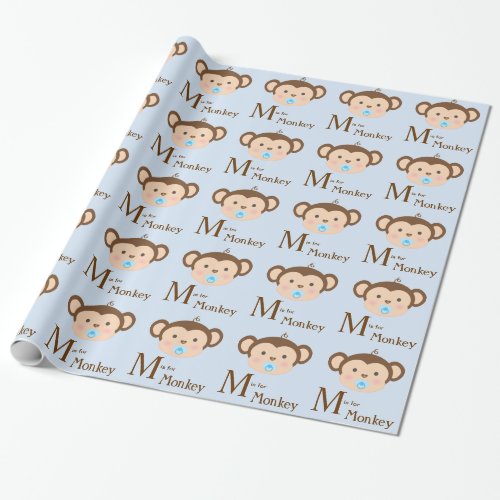 Sweet Monkey Baby Shower Wrapping Paper