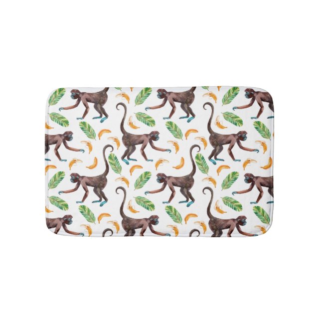 Sweet Monkeys Juggling Bananas Bath Mat (Front)