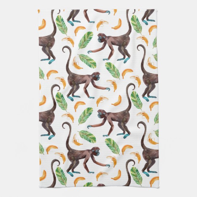 Sweet Monkeys Juggling Bananas Kitchen Towel (Vertical)