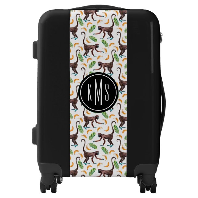 Sweet Monkeys Juggling Bananas | Monogram Luggage (Front)