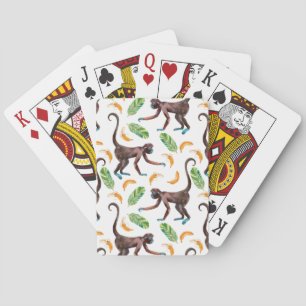 Sweet Monkeys Juggling Bananas Poker Cards