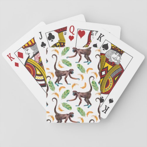 Sweet Monkeys Juggling Bananas Poker Cards