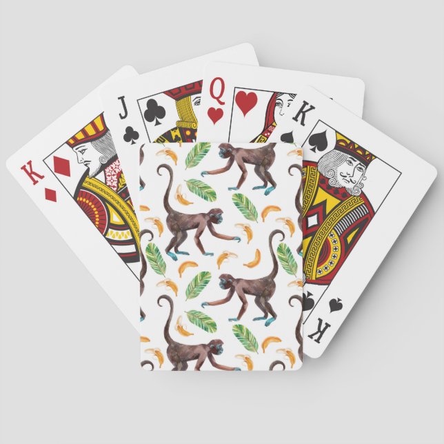 Sweet Monkeys Juggling Bananas Poker Cards (Back)