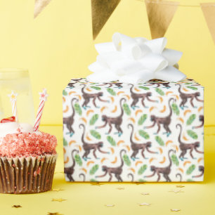 Sweet Monkeys Juggling Bananas Wrapping Paper