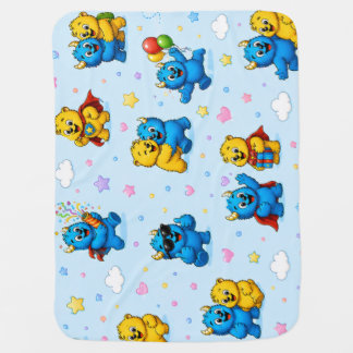 Sweet Monster Friends Baby Pastel Pattern Blanket