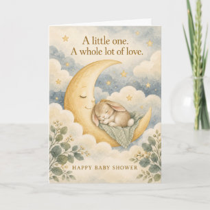 Sweet Moon Bunny Whole Lot of Love Baby Shower Card