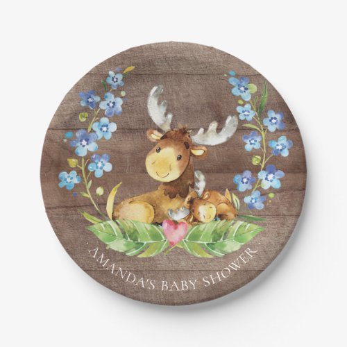 Sweet Moose Baby Shower 7 Plate