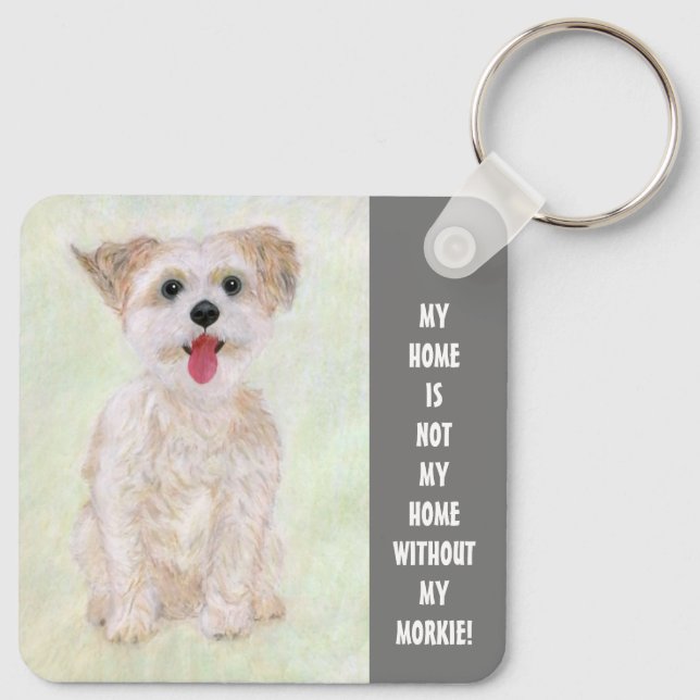 Sweet Morkie Home Keychain (Back)